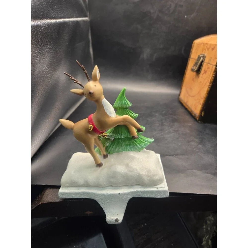 Reindeer Donner Cast Iron and Resin Christmas Stocking Holder